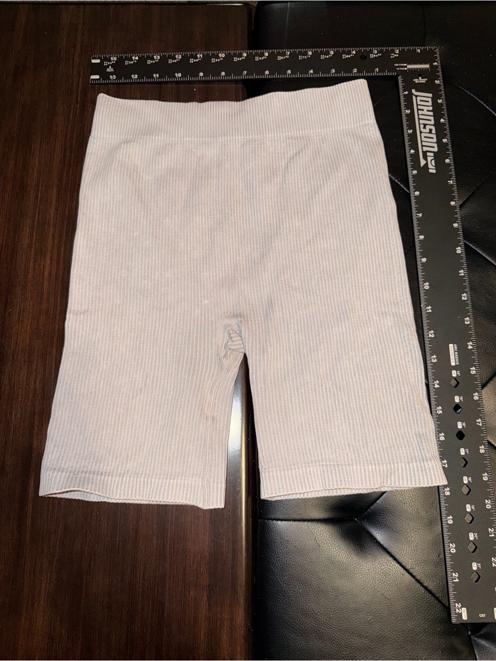 Forever 21 Women's Ribbed High-Waist Bike Shorts - Light Blue